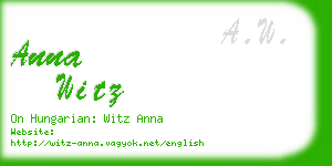 anna witz business card